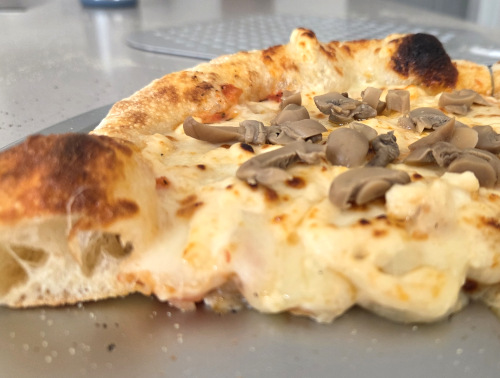 Pizza de frango com cream cheese brasileiro