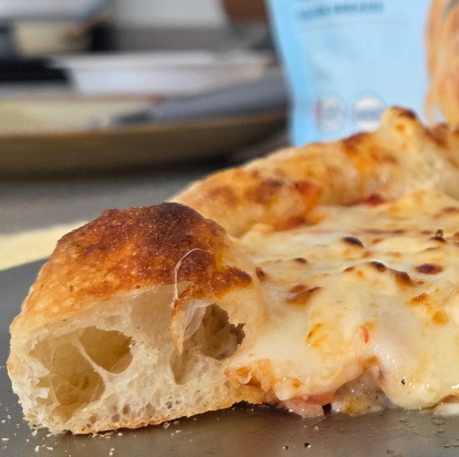 Detalhe da massa estilo napolitana